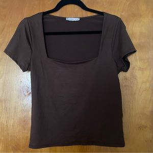 Sincerely Jules Brown Square Neck Top *final price*